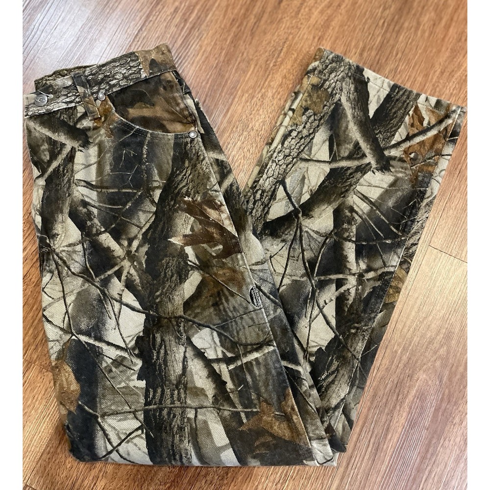 Pro Gear By Wrangler Hunting Pants Jeans Boys Youth Size 16 Real Tree Camo 26x29